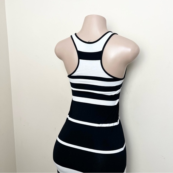 AQUA Black & White Striped Maxi Dress - Picture 6 of 7